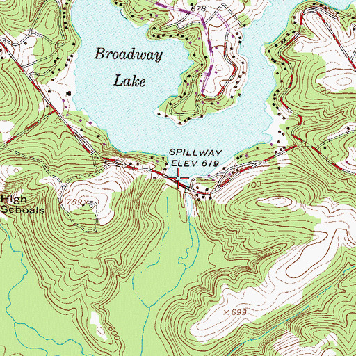 Topographic Map of South Carolina Noname 04001 Dam, SC