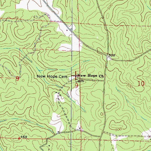 Topographic Map of New Hope Church, AL