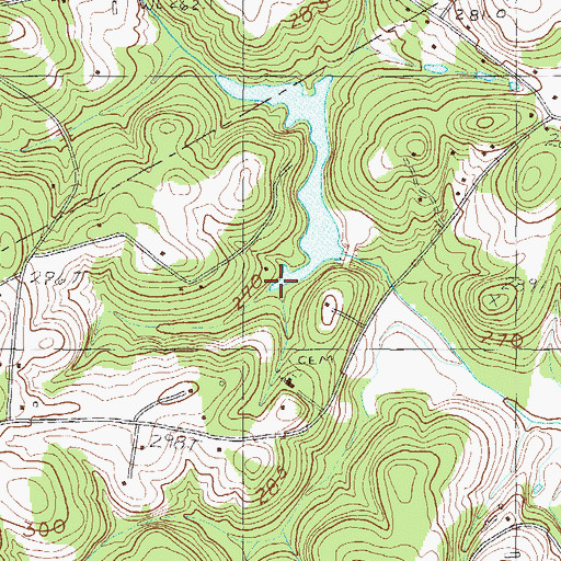 Topographic Map of Brushy Creek Watershed 11 Lake, SC