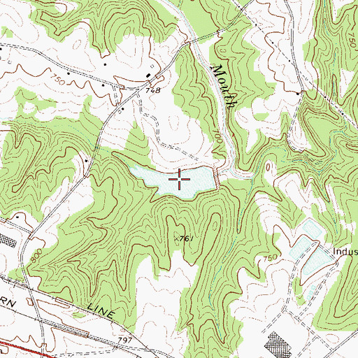 Topographic Map of Broadmouth Creek Watershed Four Reservoir, SC