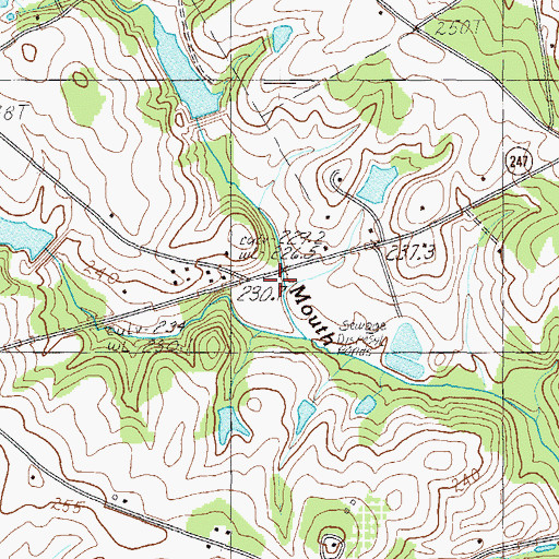Topographic Map of Broadmouth Creek Watershed Eight Lake, SC