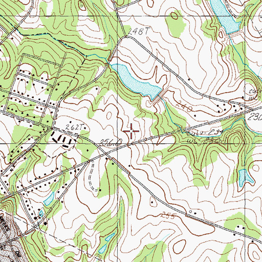 Topographic Map of Broadmouth Creek Watershed Nine Lake, SC