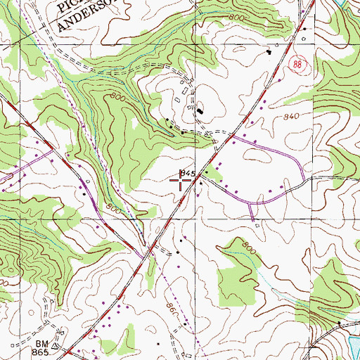 Topographic Map of South Carolina Noname 04015 D-3112 Dam, SC