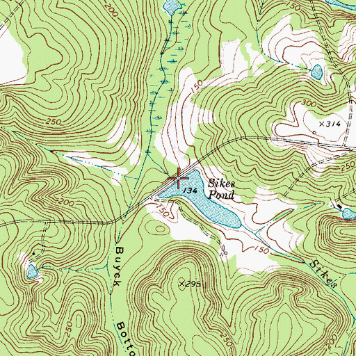 Topographic Map of South Carolina Noname 09010 D-2623 Dam, SC