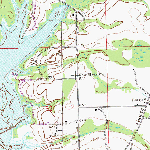 Topographic Map of New Hope Church, AL