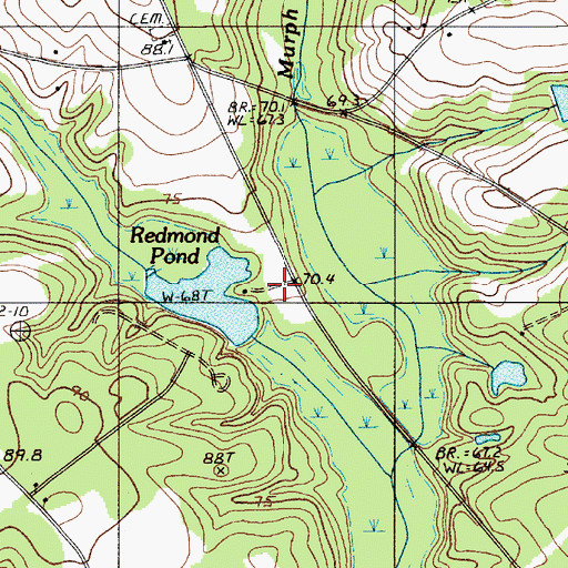 Topographic Map of Old Way Pond, SC