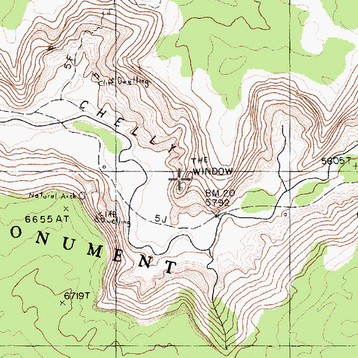 Topographic Map of The Window, AZ