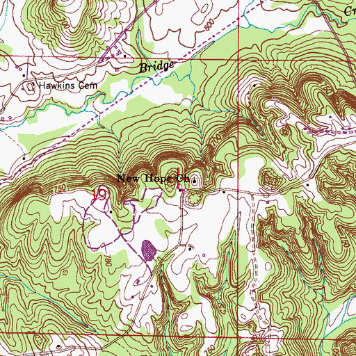 Topographic Map of New Hope Church, AL