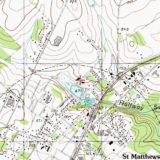 Topographic Map of South Carolina Noname 09022 Dam, SC