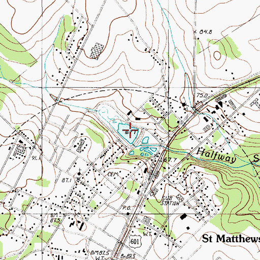 Topographic Map of Lake Inspiration, SC