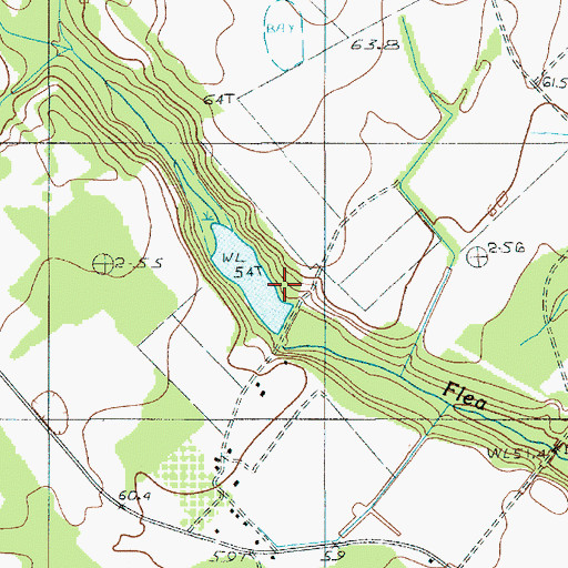 Topographic Map of South Carolina Noname 09025 D-2640 Dam, SC