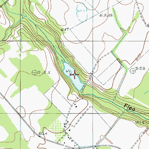Topographic Map of T C Moss Pond, SC