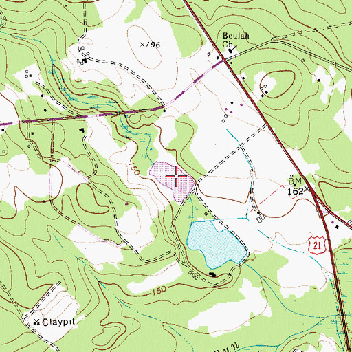 Topographic Map of Taylors House Pond, SC