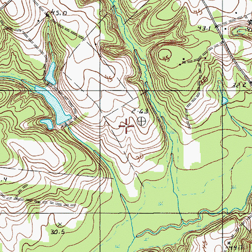 Topographic Map of Campbell Pond, SC