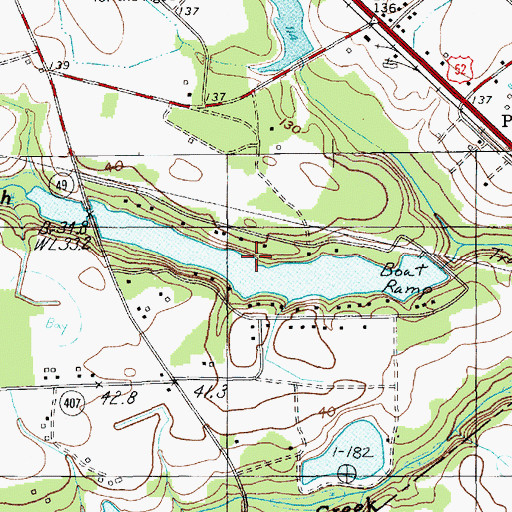 Topographic Map of Palmetto Shores Lake, SC