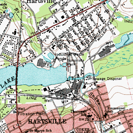 Topographic Map of South Carolina Noname 16005 Dam, SC