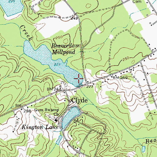 Topographic Map of South Carolina Noname 16014 D-3512 Dam, SC