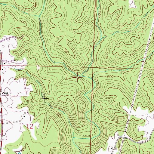 Topographic Map of New Hope Creek, AL