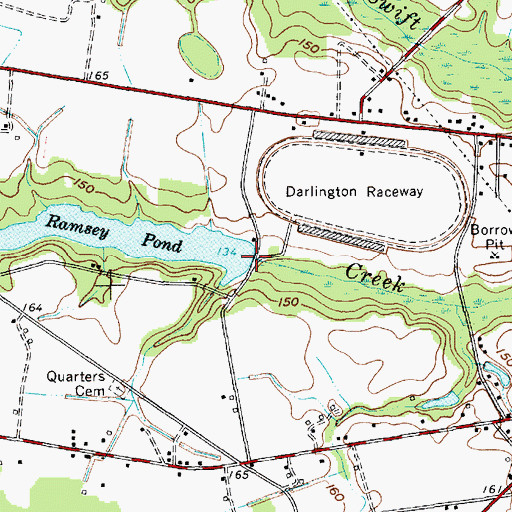 Topographic Map of South Carolina Noname 16022 D-3537 Dam, SC