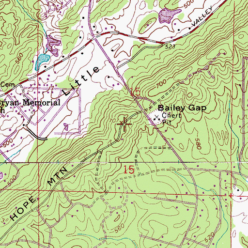 Topographic Map of New Hope Mountain, AL