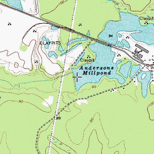 Topographic Map of South Carolina Noname 35002 Dam, SC