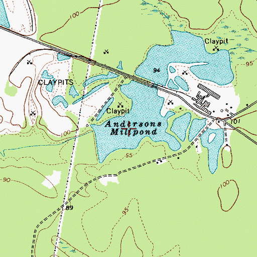 Topographic Map of Andersons Millpond, SC