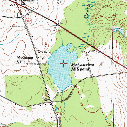 Topographic Map of South Carolina Noname 35003 D-3411 Dam, SC