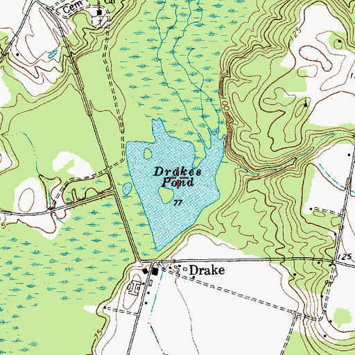Topographic Map of Drakes Millpond, SC