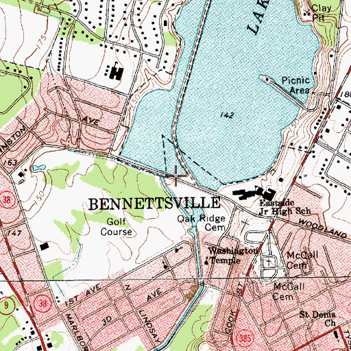 Topographic Map of South Carolina Noname 35008 Dam, SC