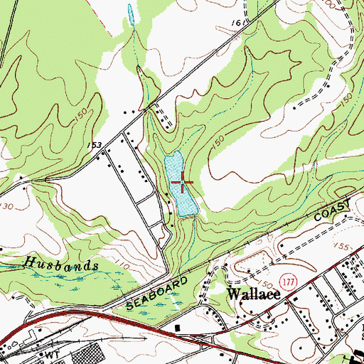 Topographic Map of J E Powe Pond, SC