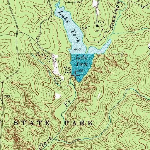 Topographic Map of South Carolina Noname 46002 D-3640 Dam, SC