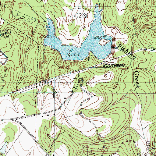 Topographic Map of South Carolina Noname 46008 D-3659 Dam, SC