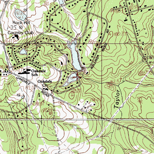 Topographic Map of South Carolina Noname 46014 D-3671 Dam, SC