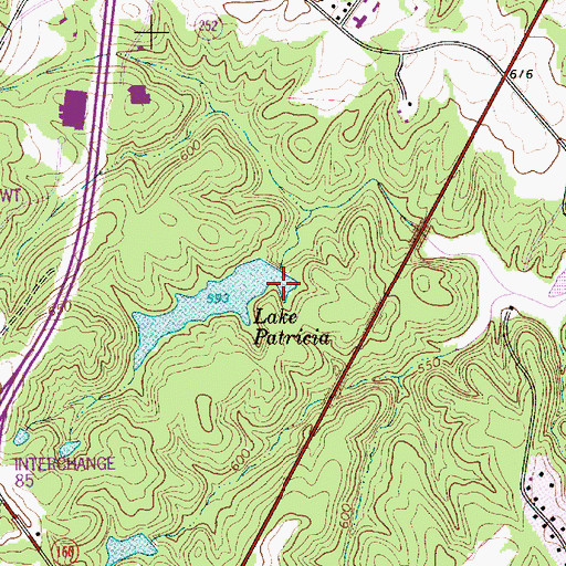 Topographic Map of South Carolina Noname 46015 D-3480 Dam, SC