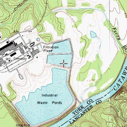 Topographic Map of South Carolina Noname 46019 D-3653 Dam, SC