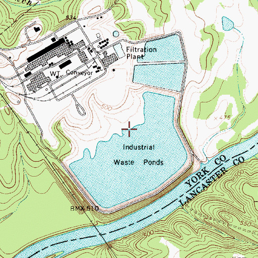 Topographic Map of South Carolina Noname 46020 D-3652 Dam, SC
