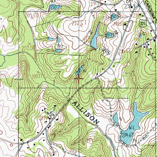 Topographic Map of South Carolina Noname 46023 D-3658 Dam, SC