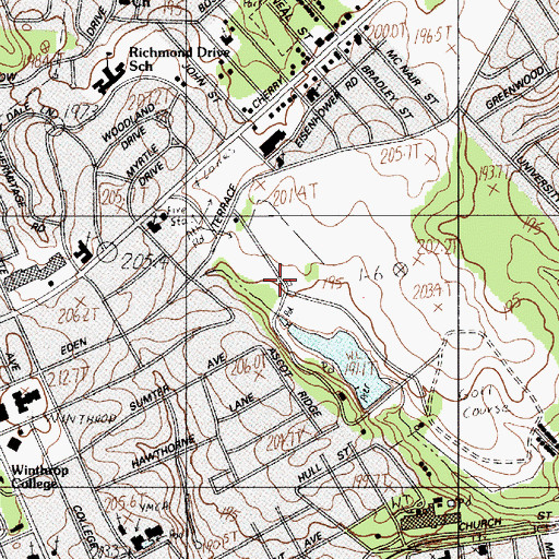 Topographic Map of South Carolina Noname 46027 D-3670 Dam, SC