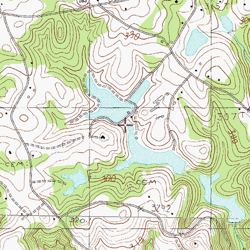 Topographic Map of South Carolina Noname 39005 D-1930 Dam, SC