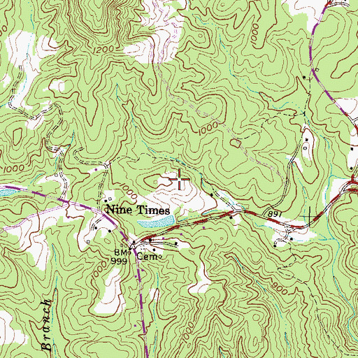 Topographic Map of South Carolina Noname 39009 D-1954 Dam, SC