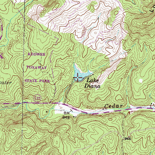 Topographic Map of South Carolina Noname 39021 D-1969 Dam, SC