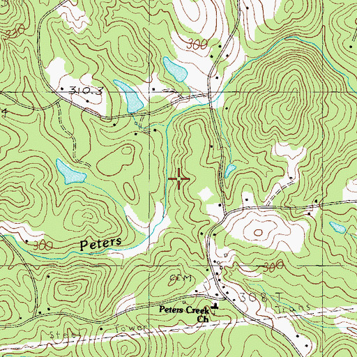 Topographic Map of South Carolina Noname 39022 D-1925 Dam, SC