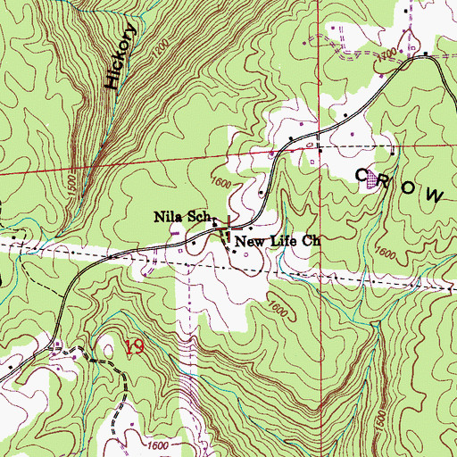Topographic Map of New Life Church, AL