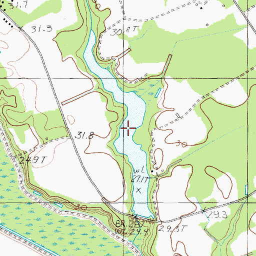 Topographic Map of Rainbow Lake, SC