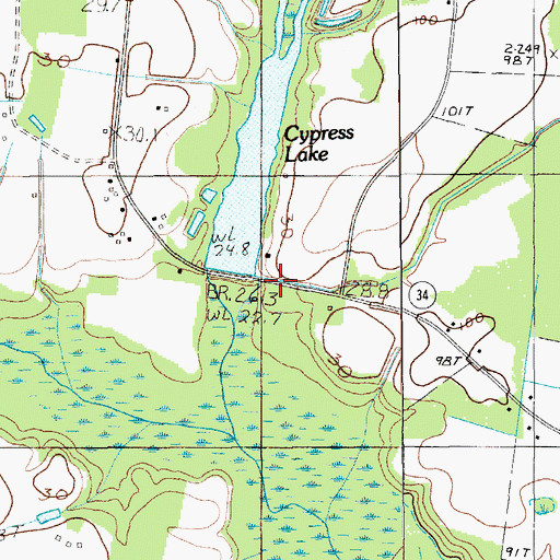 Topographic Map of South Carolina Noname 14005 D-3484 Dam, SC