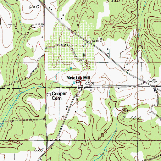 Topographic Map of New Lily Hill Church, AL