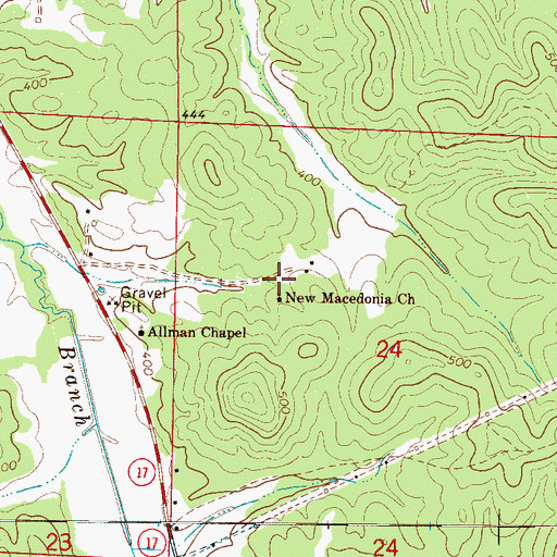 Topographic Map of New Macedonia Church, AL