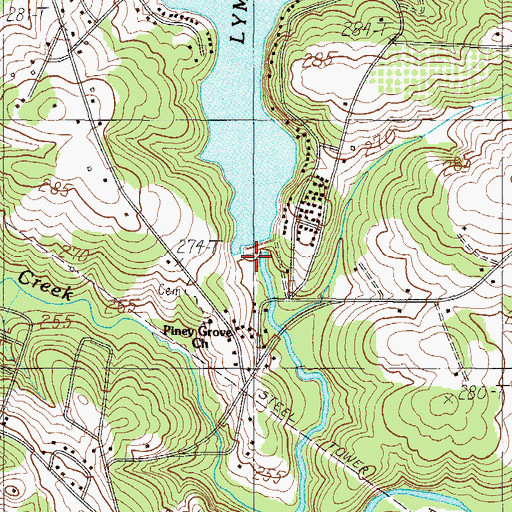 Topographic Map of South Carolina Noname 42004 D-3340 Dam, SC