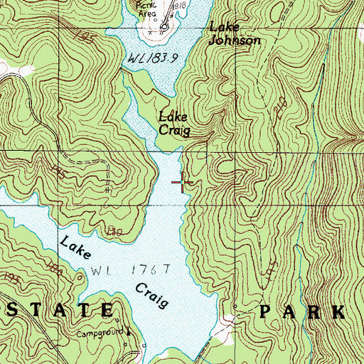 Topographic Map of South Carolina Noname 42007 D-3379 Dam, SC