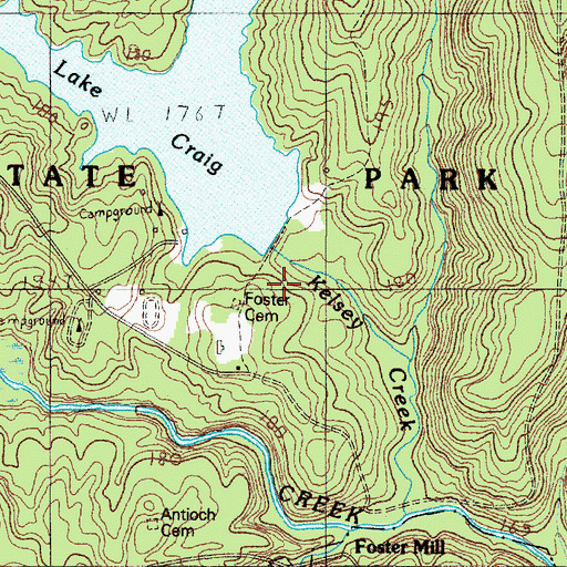 Topographic Map of South Carolina Noname 42008 D-3383 Dam, SC